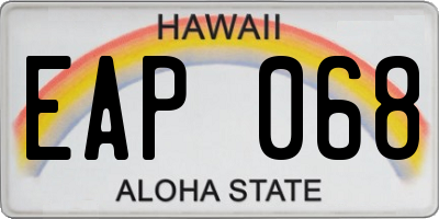 HI license plate EAP068