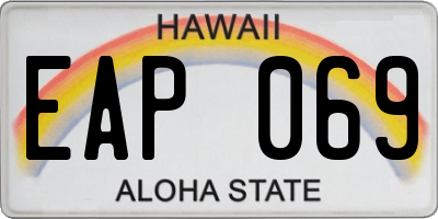 HI license plate EAP069