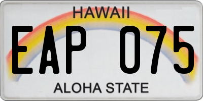 HI license plate EAP075