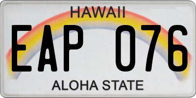 HI license plate EAP076