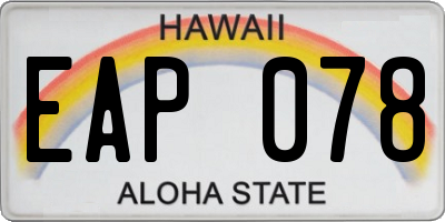 HI license plate EAP078