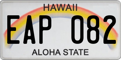 HI license plate EAP082