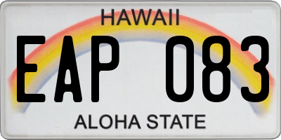 HI license plate EAP083