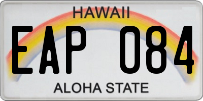 HI license plate EAP084