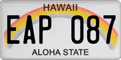 HI license plate EAP087