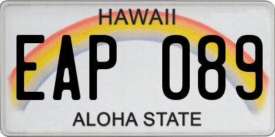 HI license plate EAP089