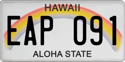 HI license plate EAP091