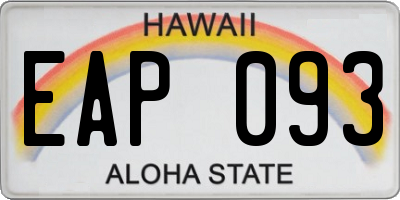 HI license plate EAP093