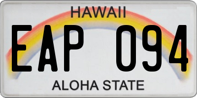 HI license plate EAP094