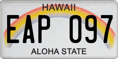 HI license plate EAP097