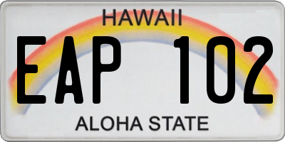 HI license plate EAP102