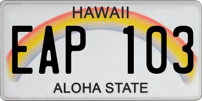 HI license plate EAP103