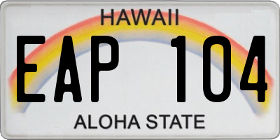 HI license plate EAP104