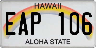 HI license plate EAP106