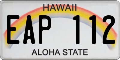 HI license plate EAP112