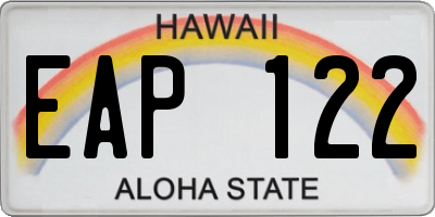 HI license plate EAP122