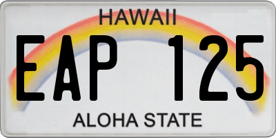 HI license plate EAP125
