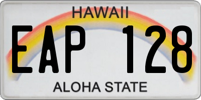 HI license plate EAP128