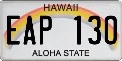HI license plate EAP130