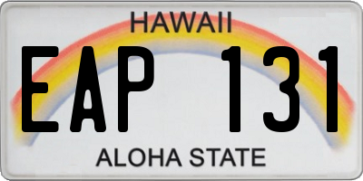 HI license plate EAP131