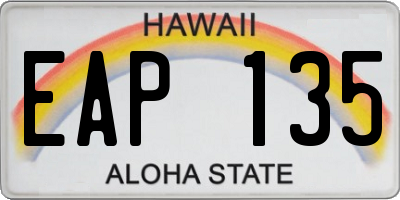 HI license plate EAP135