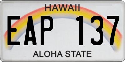 HI license plate EAP137