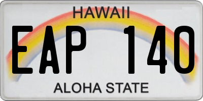 HI license plate EAP140