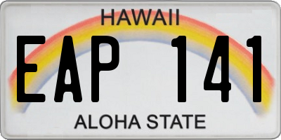 HI license plate EAP141