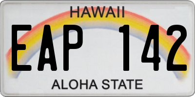HI license plate EAP142