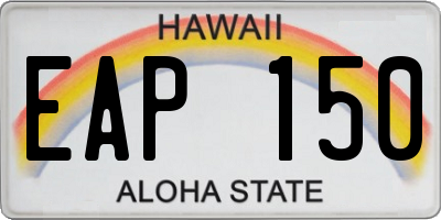 HI license plate EAP150