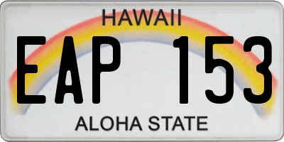 HI license plate EAP153