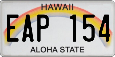 HI license plate EAP154