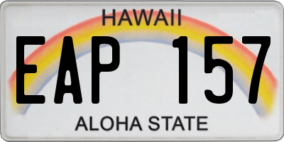 HI license plate EAP157