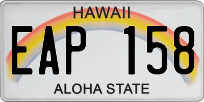 HI license plate EAP158