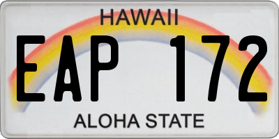 HI license plate EAP172
