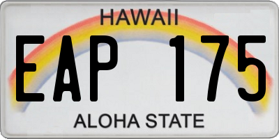 HI license plate EAP175