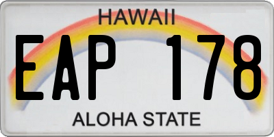 HI license plate EAP178