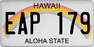 HI license plate EAP179