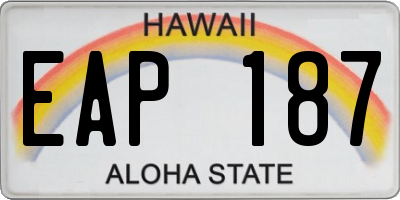 HI license plate EAP187