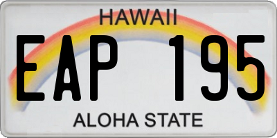 HI license plate EAP195