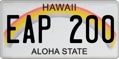 HI license plate EAP200