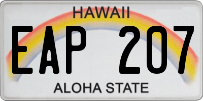 HI license plate EAP207