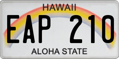 HI license plate EAP210