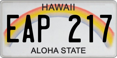 HI license plate EAP217