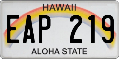 HI license plate EAP219