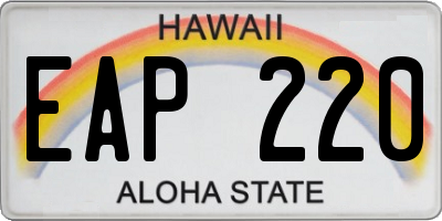 HI license plate EAP220