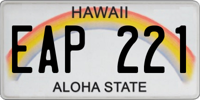 HI license plate EAP221