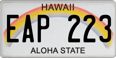 HI license plate EAP223