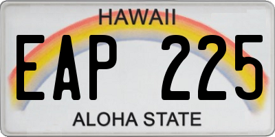 HI license plate EAP225