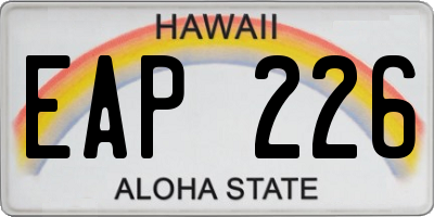 HI license plate EAP226